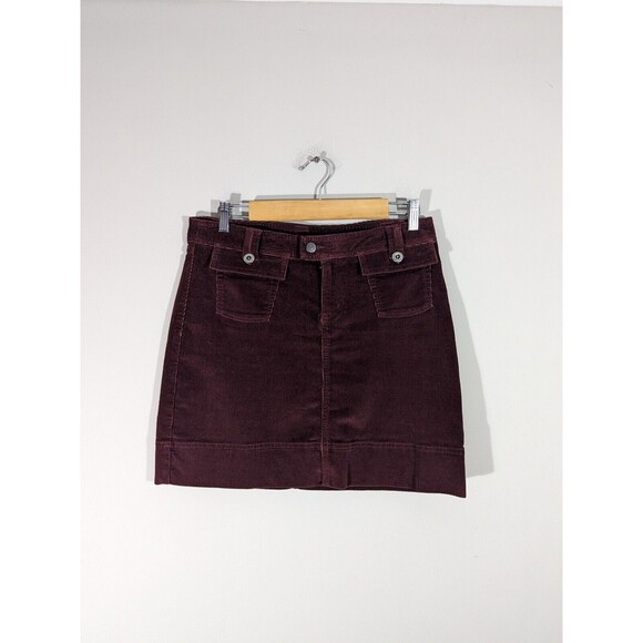 Patagonia Womens Burgundy Corduroy Mini Skirt Sz 6 Outdoor Academia Preppy - Picture 1 of 6